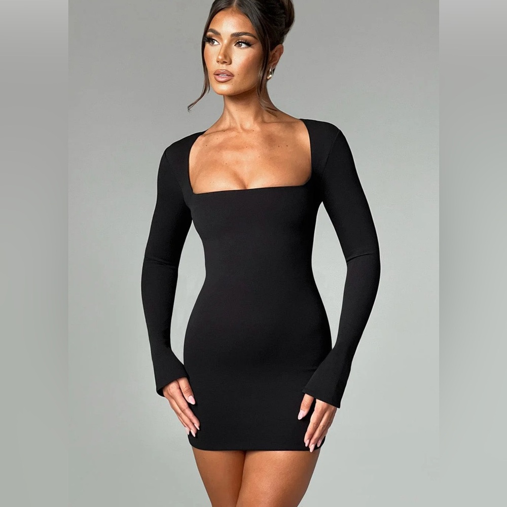 Babyboo Black Mini Dress with Halter Neck